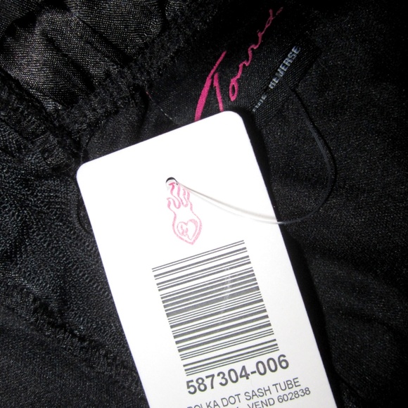 Torrid Dress PLUS 22 3X Black Satin Polka Dot Cocktail Formal Retro Prom NEW - Picture 2 of 4